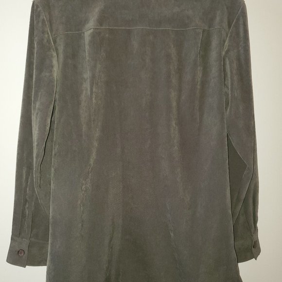 Long sleeve, Forest green tunic button down shirt, size S - Picture 2 of 2